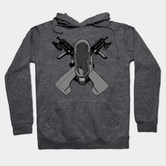 Alien: Covenant Skull and cross Guns Hoodie by Joseph Baker